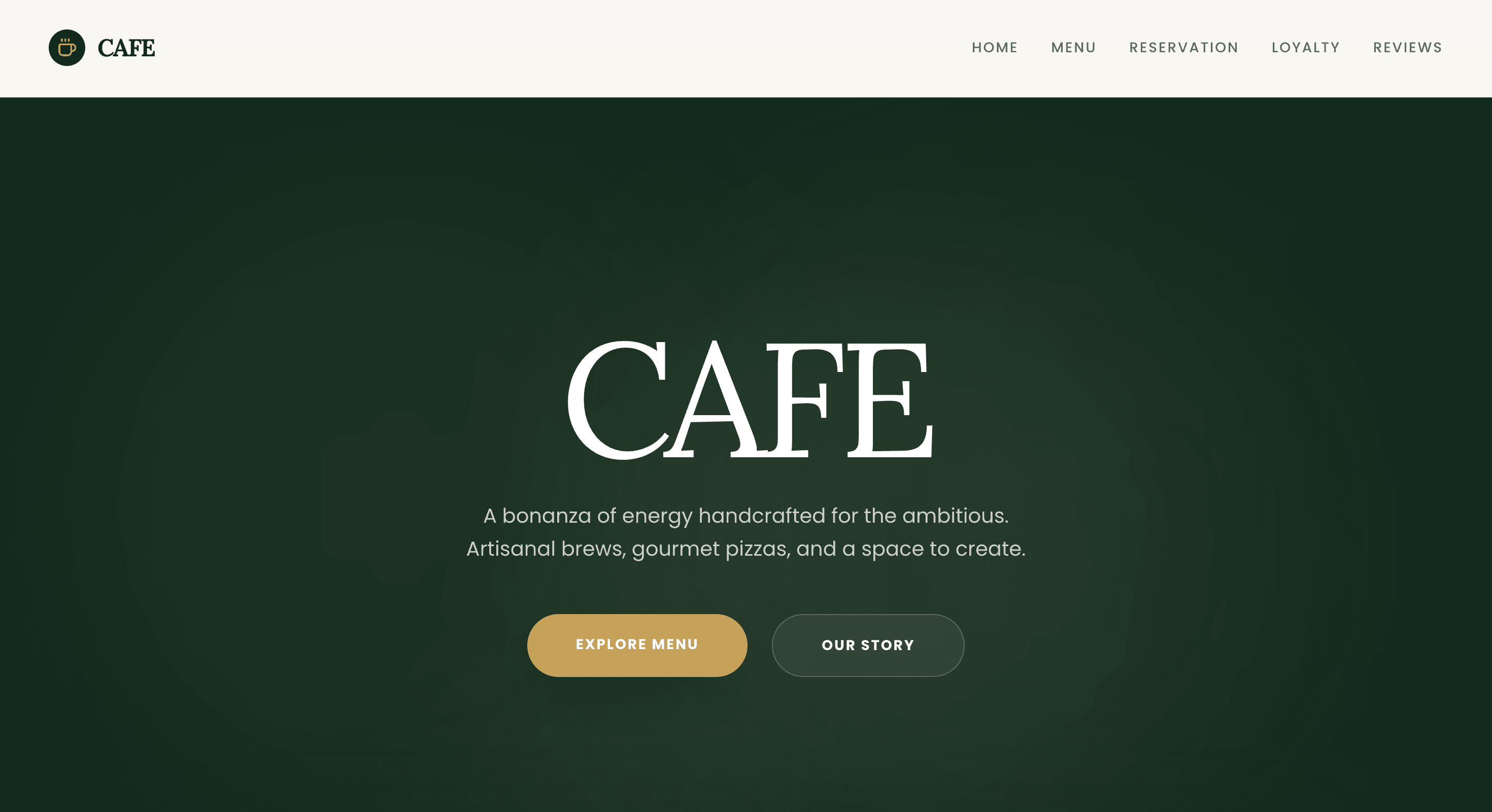 The Cafe — homepage screenshot